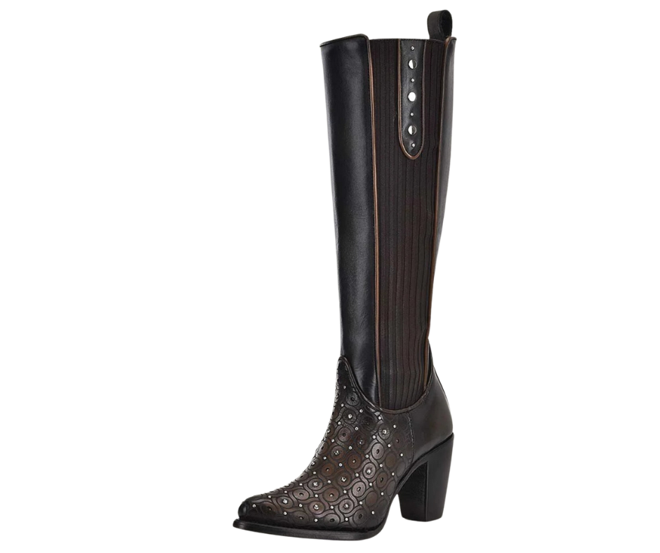 Women's Cuadra CU759 LD Maple Cowboy Boots with Zipper, Studs & Laser Round Toe - Western Fashion for Country Rides & Night Out