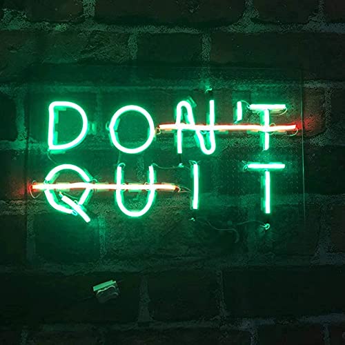 Don't Quit Inspirational LED Neon Sign - Motivational Wall Art for Home & Office Decor - Perfect for Bedroom, Living Room, Gym, or Workspace