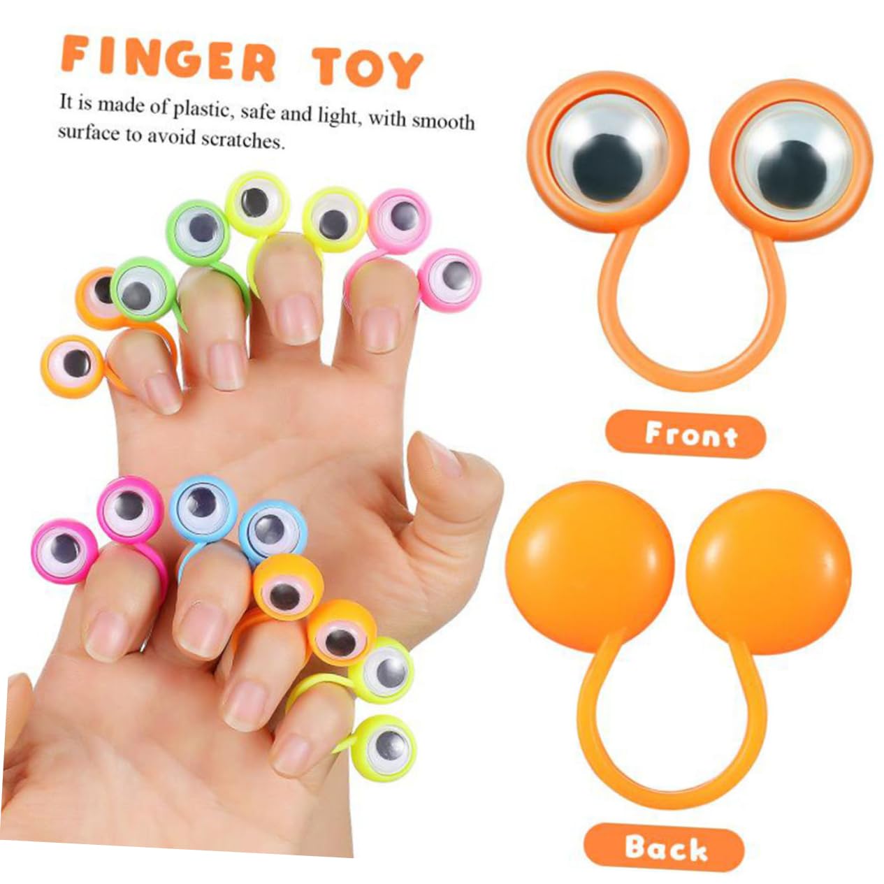 Gogogmee 36-Piece Large Eye Rings - Fun Finger Puppet Toy with Moving Eyes, Interactive Party Favor for Kids & Adults - Perfect for Storytelling, Classroom Activities & Birthday Party Games