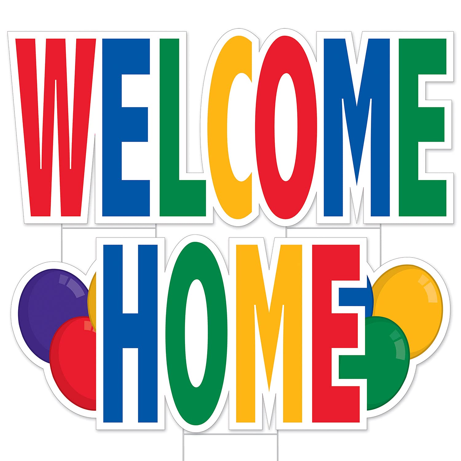 Large Welcome Home Yard Sign with Stakes - Perfect for Homecoming, Reunions & Celebrations - Outdoor Lawn Decor for Parties & Special Events