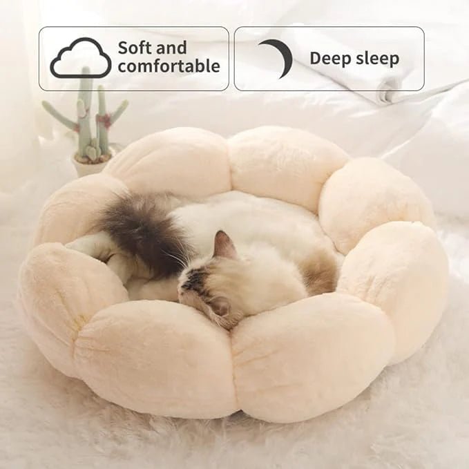 Orthopedic Round Plush Small Dog Cat Bed - Soft & Supportive Pet Bed for Puppies & Kittens - Light Pink - Perfect for Bedroom, Living Room & Pet Travel