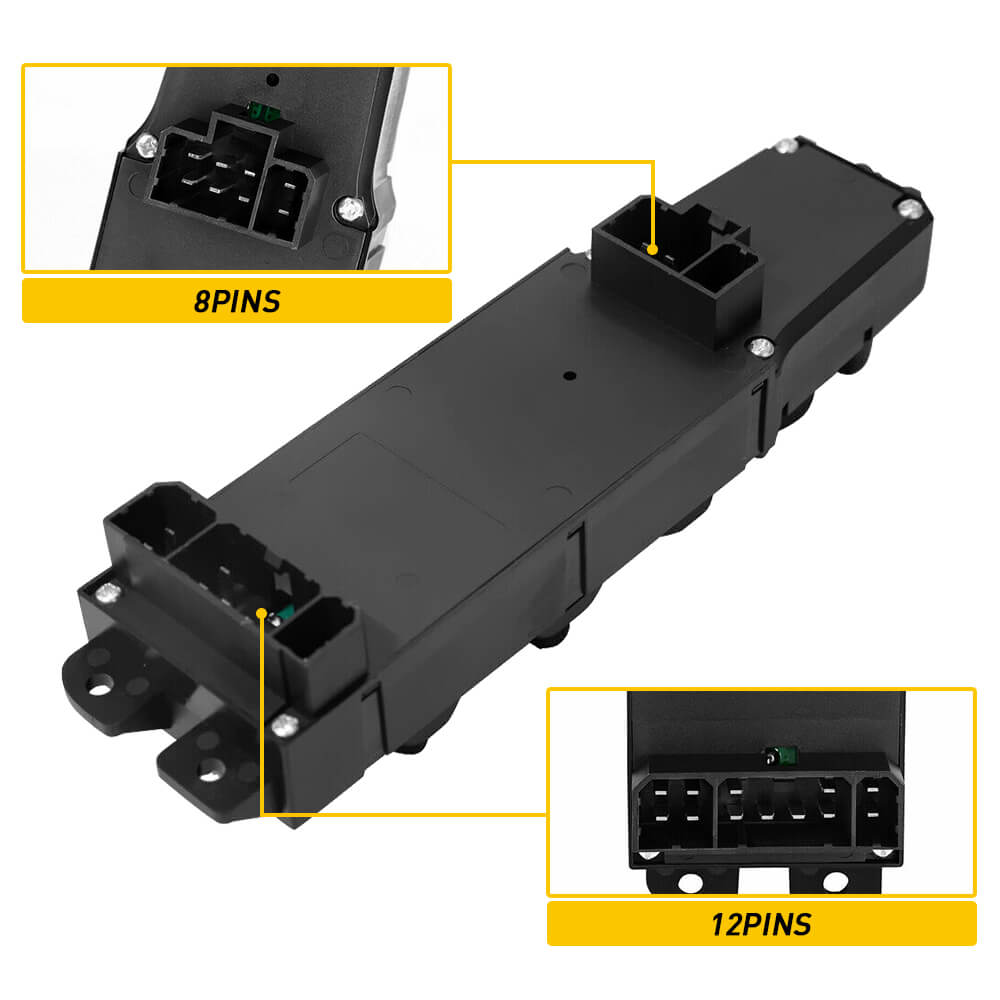 Driver Side Power Window Switch & Bezel Replacement for 2002-2010 Dodge Ram 1500/2500/3500 - Compatible with Left Front Door, Easy DIY Installation