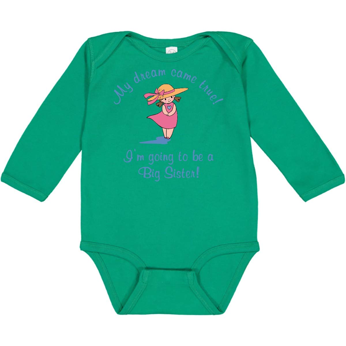 Inktastic Dream Future Big Sister Long Sleeve Baby Bodysuit - Soft Cotton Creeper for Newborn & Infant Girls - Perfect for Sibling Announcement, Family Photos & Special Occasions