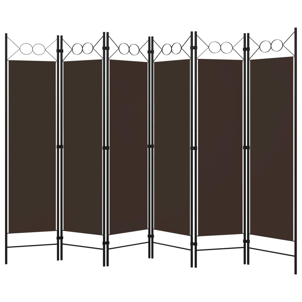 6-Panel Wooden Room Divider Screen - 94.5