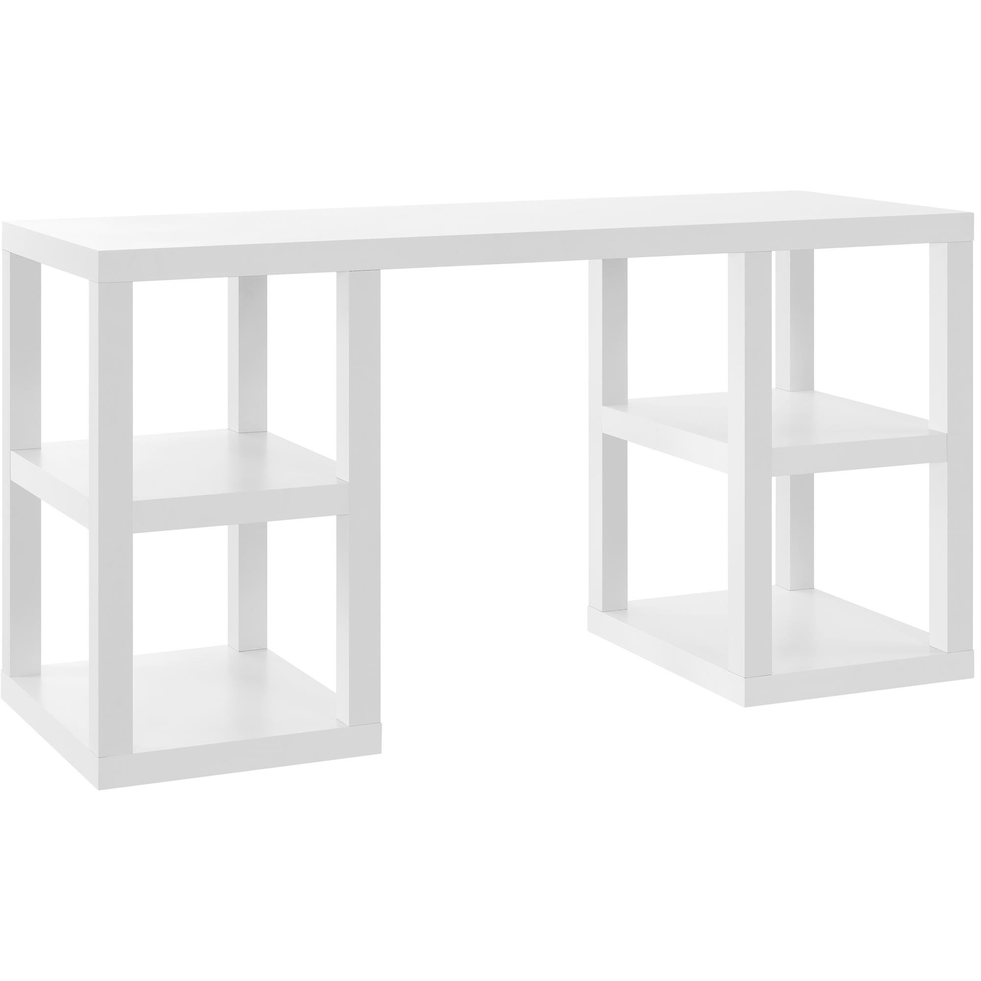 Ameriwood Home Parsons Deluxe Desk - Modern White Writing Desk for Home Office, Study & Workspace | Durable & Stylish Computer Desk for Small Spaces