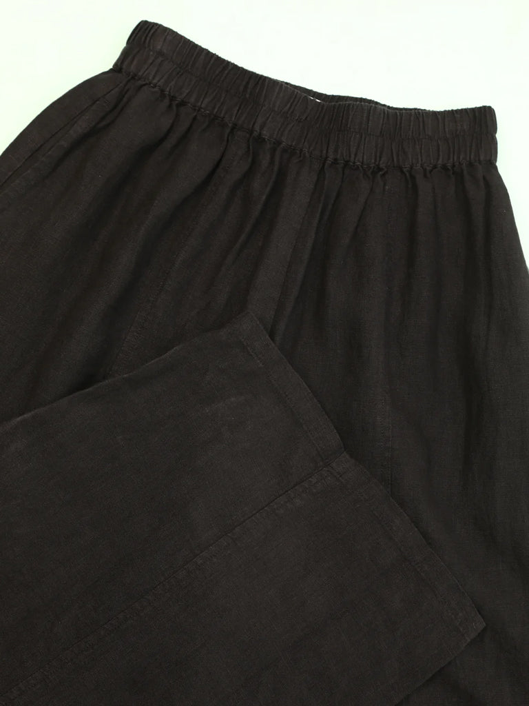 L.F. Markey Women's Black Linen Pants - Comfortable Summer Wide Leg Trousers for Casual Wear & Office Outfits
