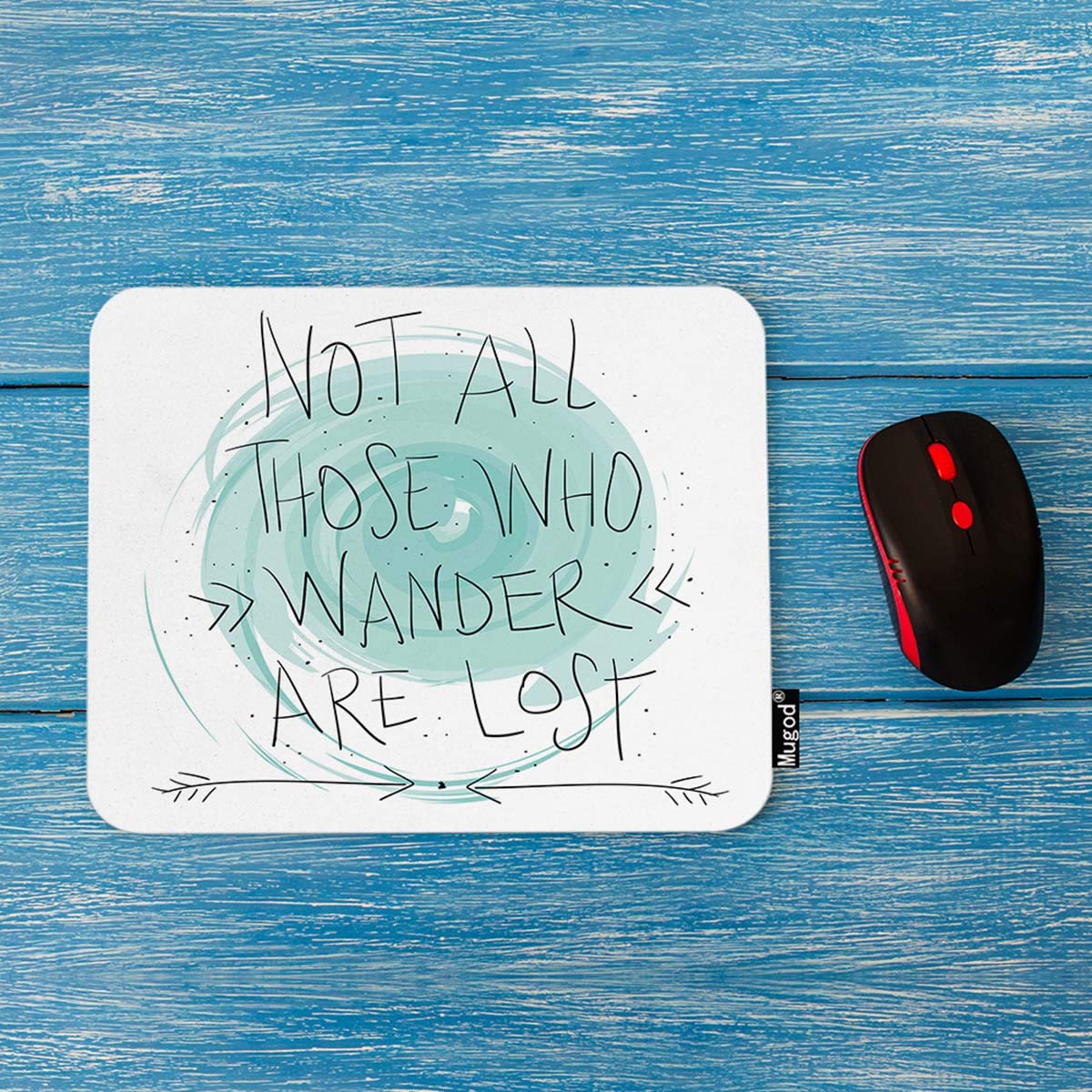 Wanderlust Quote Mouse Pad - 'Not All Who Wander Are Lost' Inspirational Travel Design - Non-Slip Rubber Gaming Mousepad for Computer & Laptop (7.9x9.5 Inches) - Perfect for Office, Home, Gaming & Travel Enthusiasts