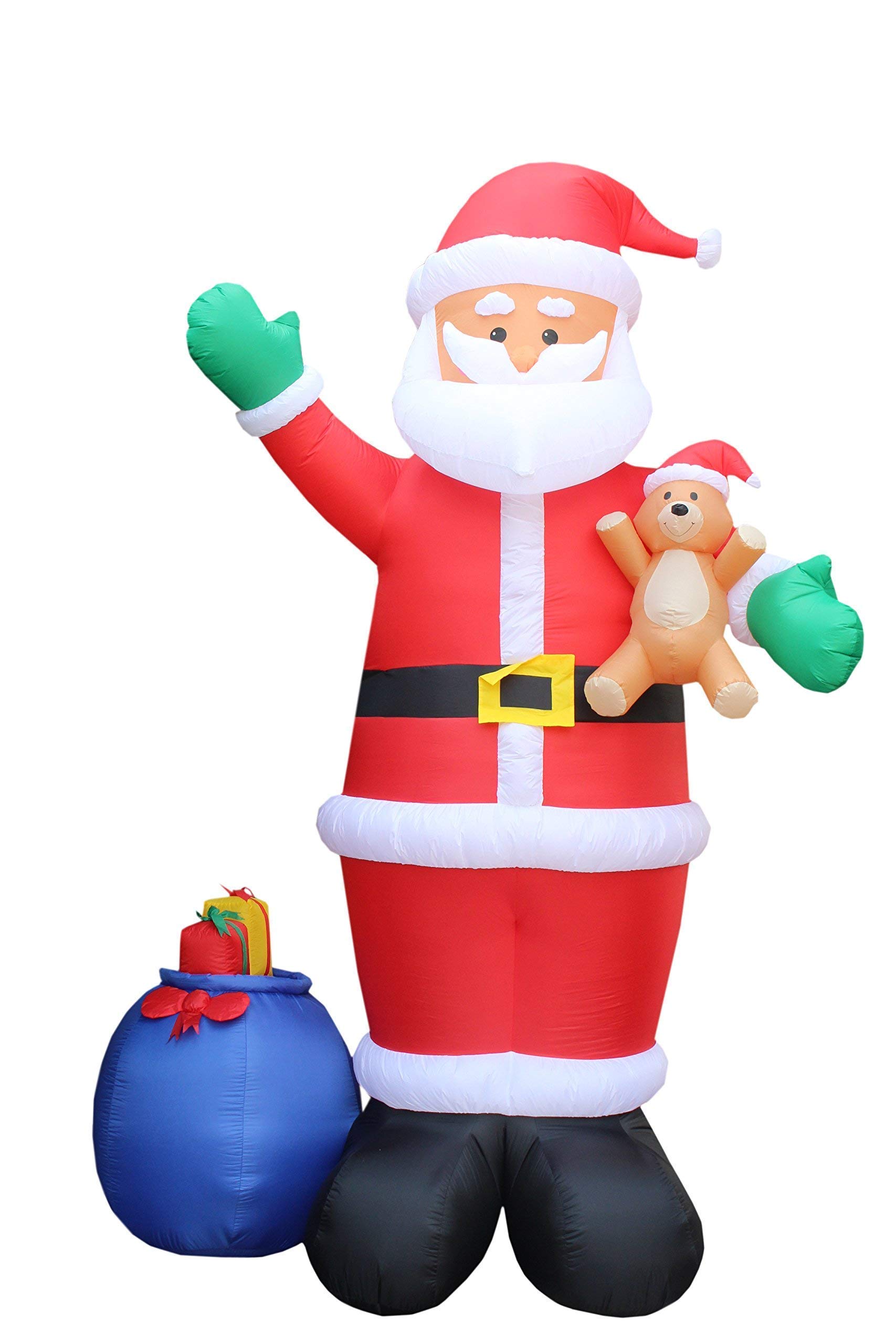 8ft & 12ft Christmas Inflatable Decorations Bundle - Candy Cane Archway, Santa Snowman Penguins & Giant Santa with Gift Bag Bear - Perfect for Outdoor Holiday Party Decor, Yard Display & Christmas Light Shows