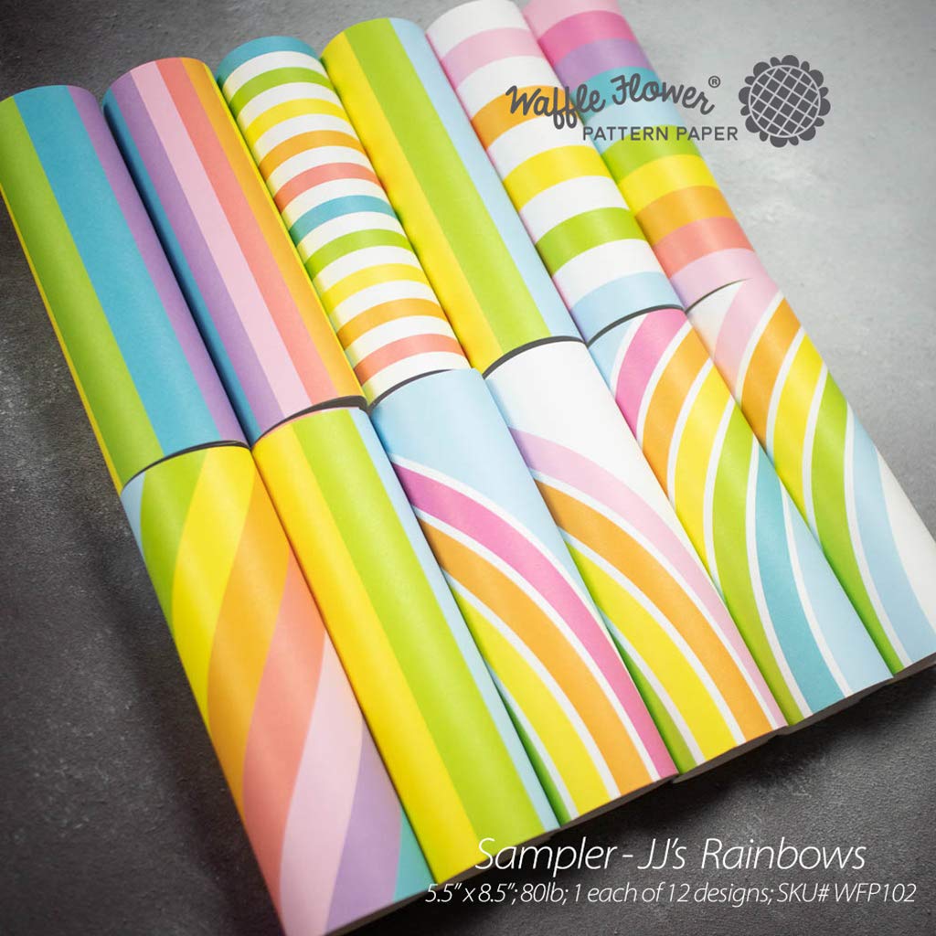 Waffle Flower JJ's Rainbows Sampler - Premium Handmade Stamps for Card Making, Scrapbooking & DIY Crafts - Perfect for Greeting Cards, Journals & Home Decor