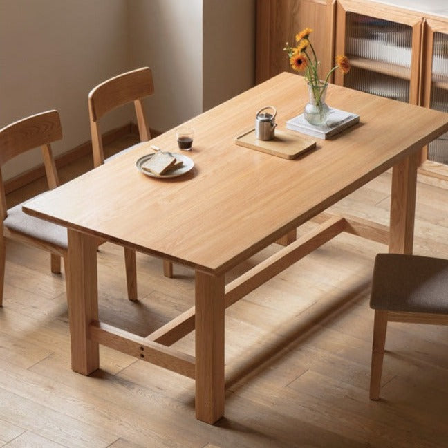 Rustic Style Dining Table - Solid Oak, Ash, Cherry Wood - Perfect for Farmhouse, Cottage & Country Home Dining Rooms