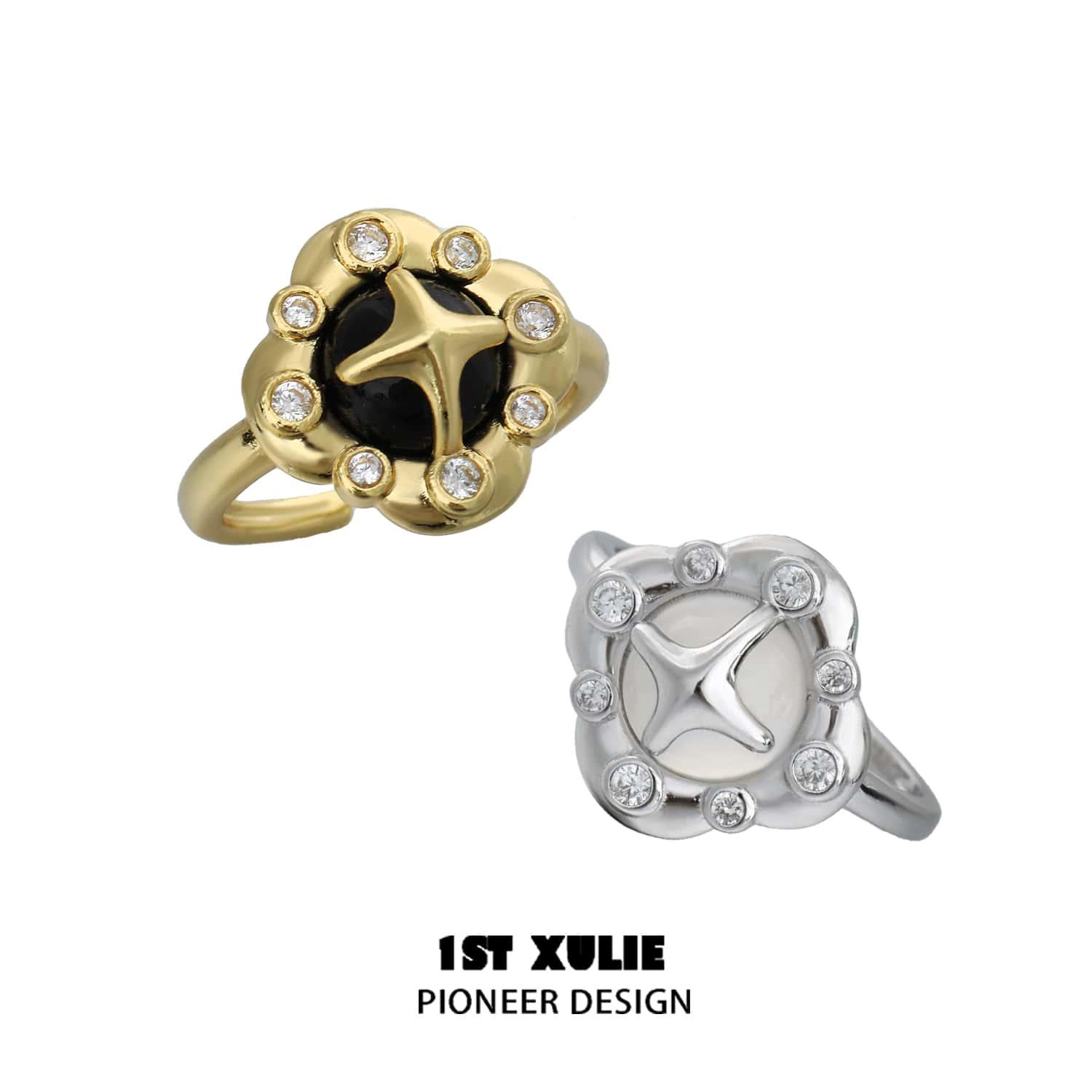 Star Dome S925 Sterling Silver Agate Ring for Women | Natural Stone Jewelry | Perfect for Gifts, Weddings & Everyday Wear