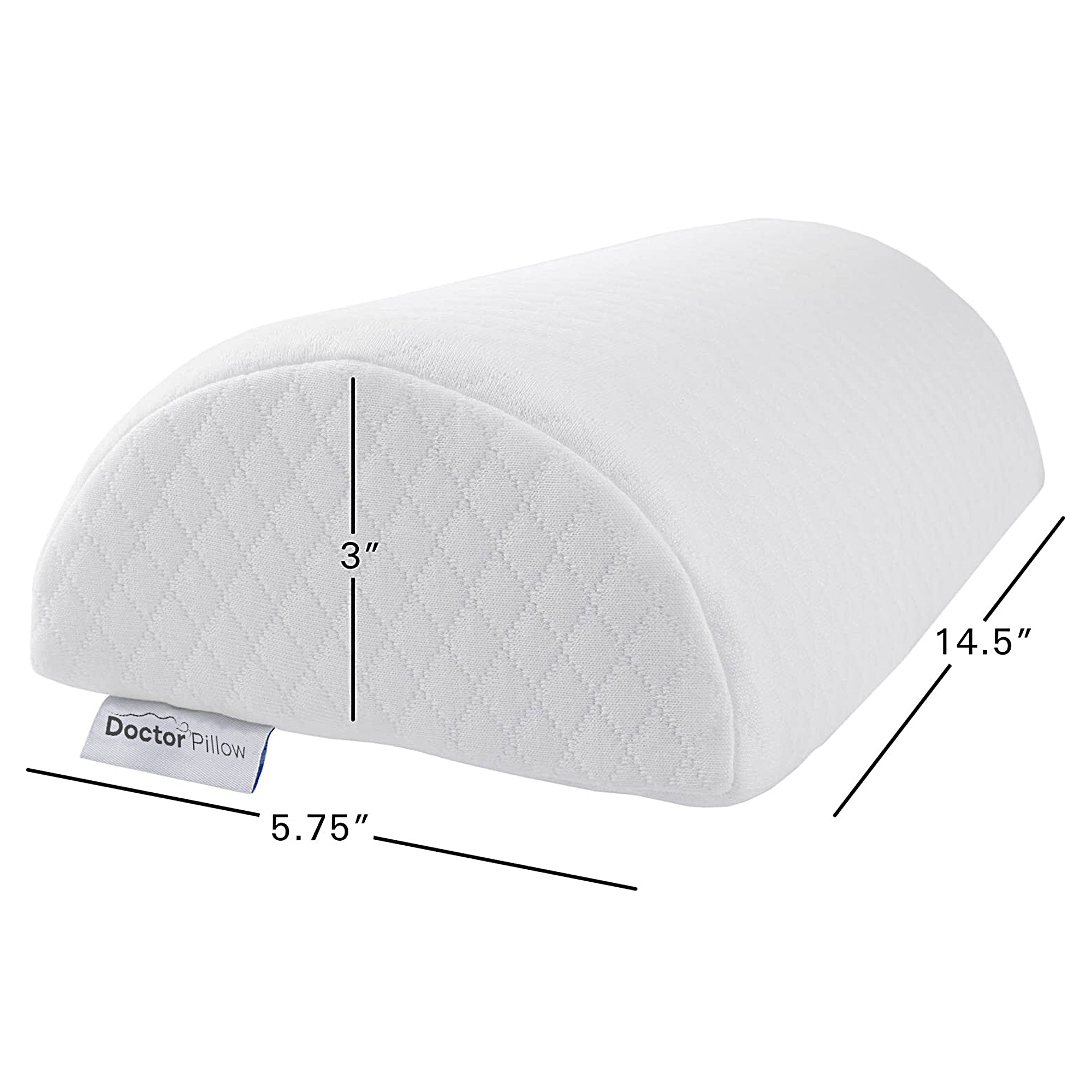 Half Moon Lumbar Support Pillow with Cooling Gel - Orthopedic Back Pain Relief Cushion for Office Chair, Car Seat & Home Use - Leg & Knee Support for Comfortable Sitting