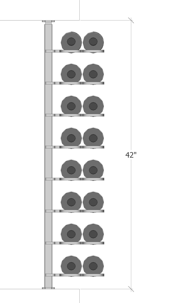 Urban Ironcraft Floor to Ceiling Wine Racks - Double Bottle Label Facing Pillar Series | Space-Saving Wine Storage for Home, Bar, or Restaurant | Perfect for Wine Collectors and Entertaining Guests