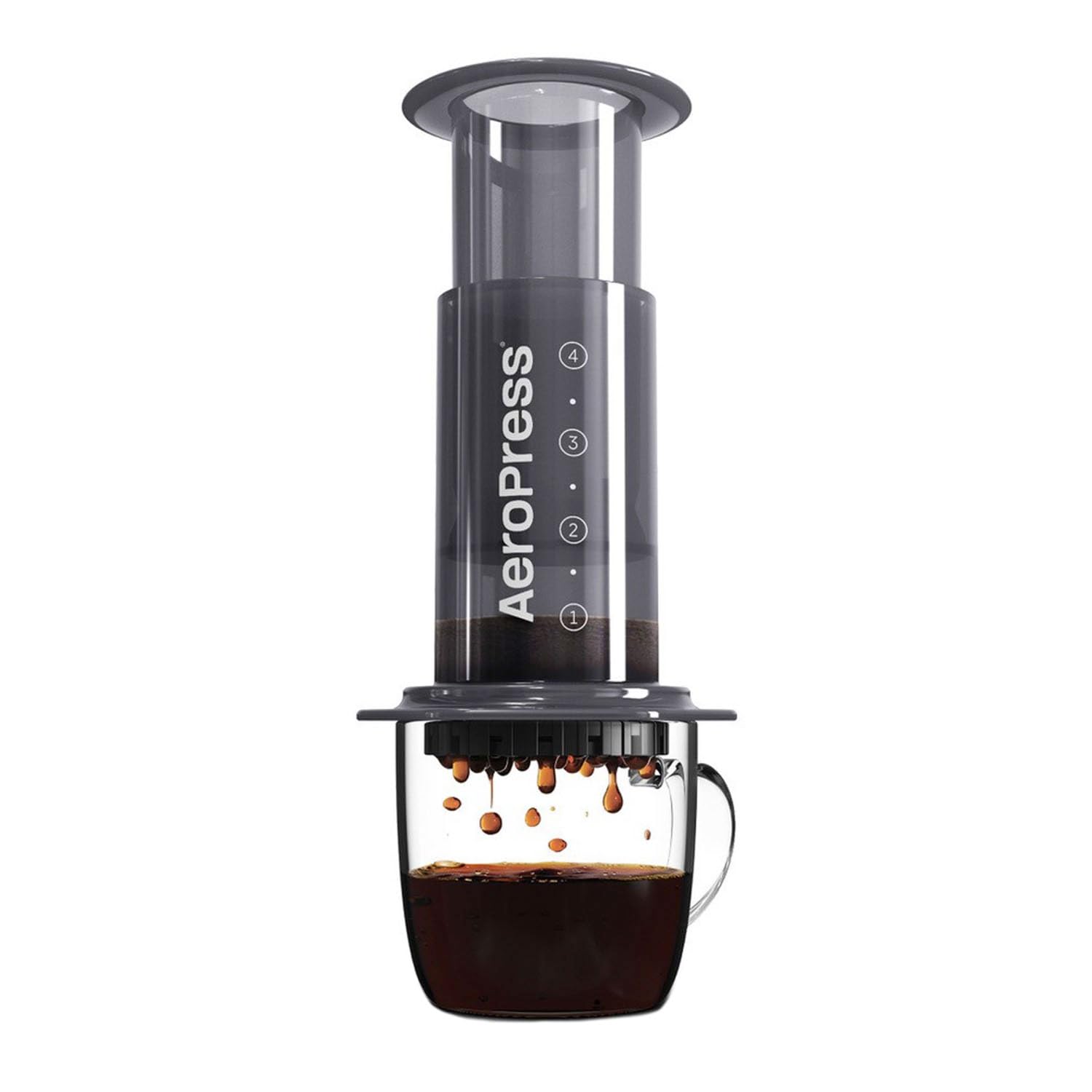 AeroPress Coffee Maker & Espresso Machine - Fast & Easy Brewing, Smooth & Bitter-Free Coffee - Makes 1-3 Cups per Press (Black) - Perfect for Home, Office, Camping & Travel