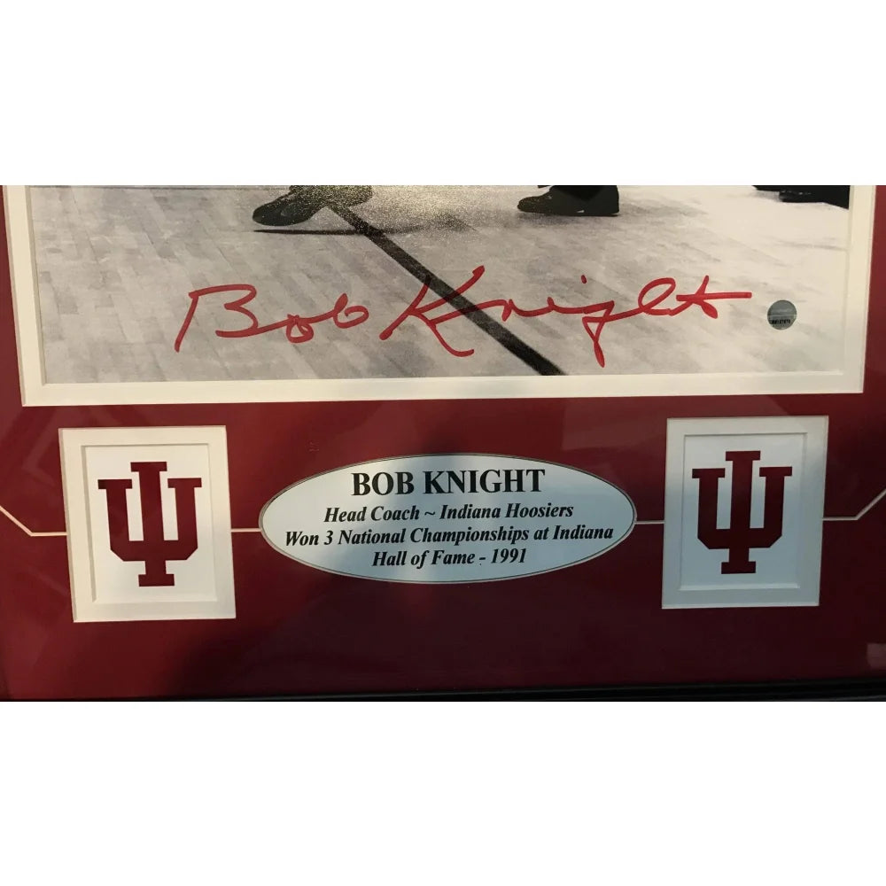 Bob Knight Autographed Indiana Hoosiers 11x14 Throwing Chair Framed Memorabilia with COA - Perfect for Sports Collectors, Man Cave Decor & Basketball Fan Gifts
