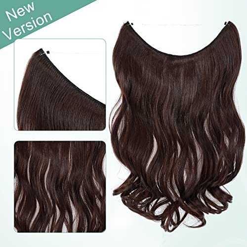 Premium Curly Synthetic Invisible Wire Hair Extensions - Seamless Clip-In Extensions for Volume & Length - Perfect for Parties, Weddings & Everyday Styling