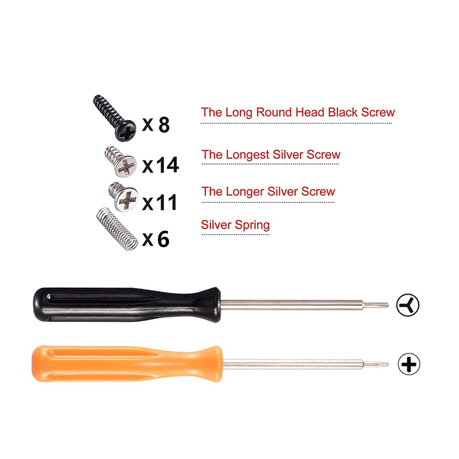 Premium Clear D-pad & ABXY Button Replacement Kit for Nintendo Switch & OLED Joy-Con - Includes SR/SL/L/R/ZR/ZL Triggers & Springs (D-pad Compatible with eXtremeRate Shells) - Perfect for DIY Repairs & Controller Customization