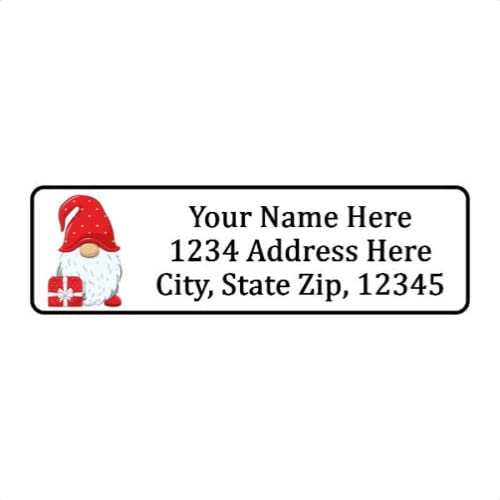 Custom Xmas Gnome Address Labels - 800 Stickers for Holiday Mail