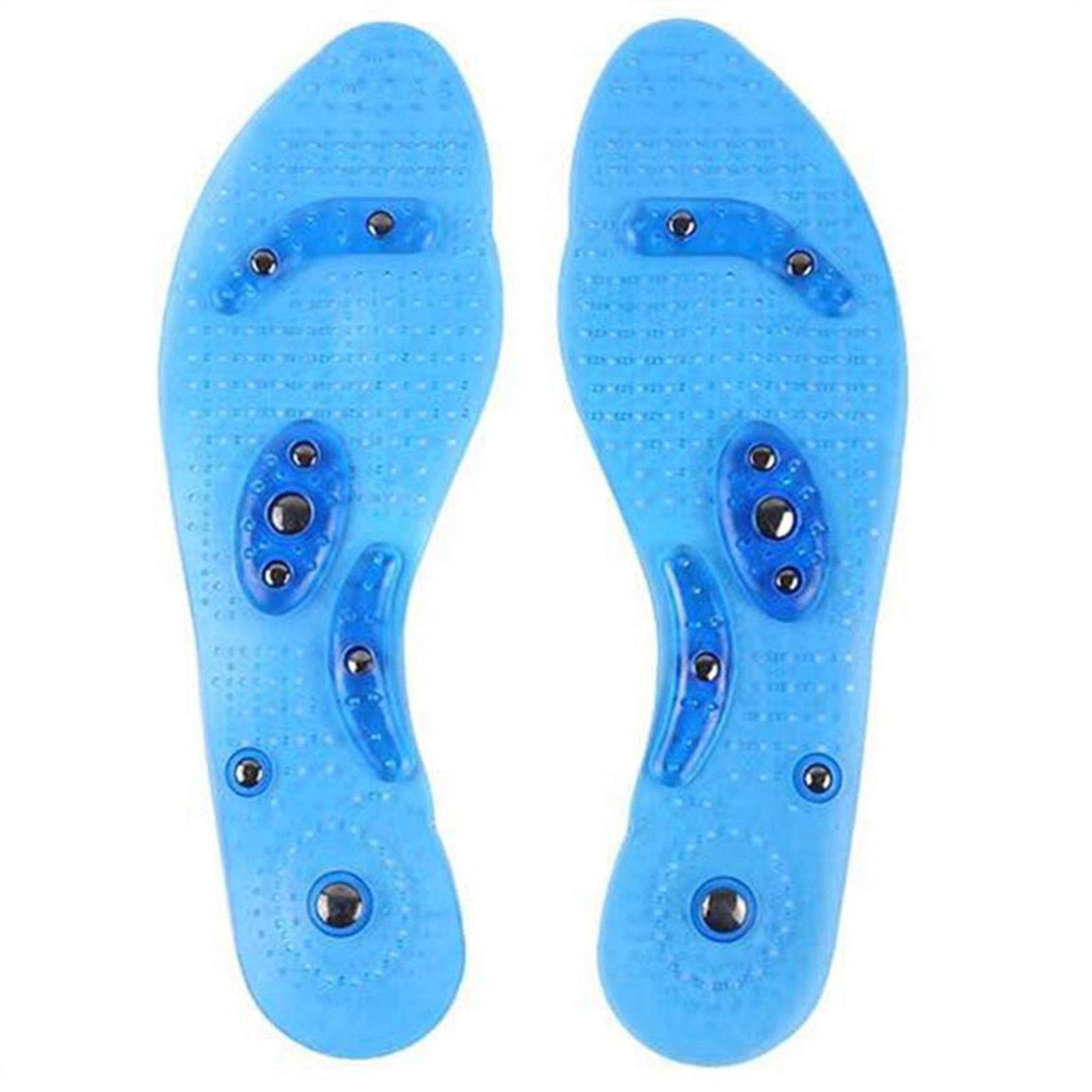 Magnetic Therapy Shoe Insoles with 8 Magnets - Gel Comfort Inserts for Plantar Fasciitis & Foot Pain Relief - Massaging Arch Support for Running, Walking & Work Shoes