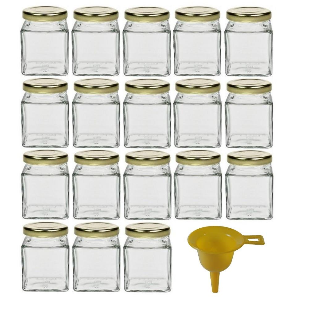 Premium Glass Jam & Spice Jars with Gold Lids - 106ml Airtight Containers for Kitchen Storage, Pantry Organization & Homemade Preserves
