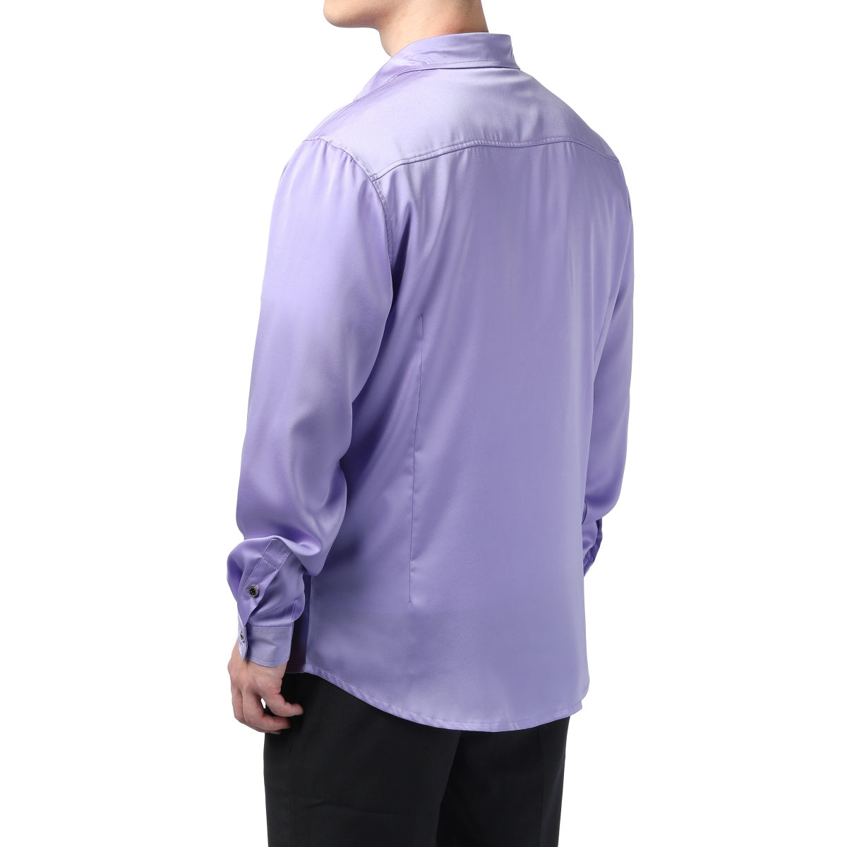Premium Solid Color Men's Dress Shirt - Elegant Purple Business Casual Shirt for Office, Wedding & Formal Events