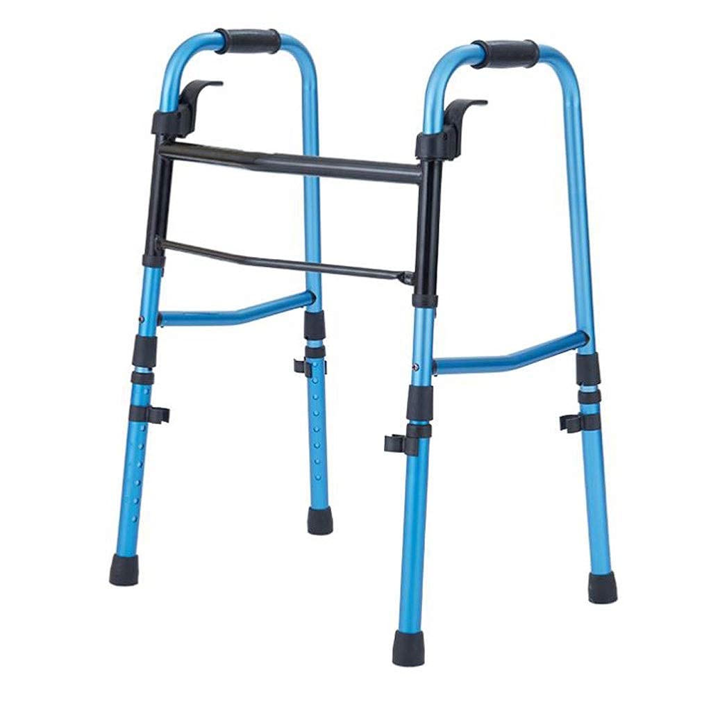 Foldable Adjustable Height Lightweight Aluminum Walking Frame for Adults & Seniors - Mobility Aid Walker for Elderly & Disabled - Ideal for Indoor & Outdoor Use, Rehabilitation & Daily Support