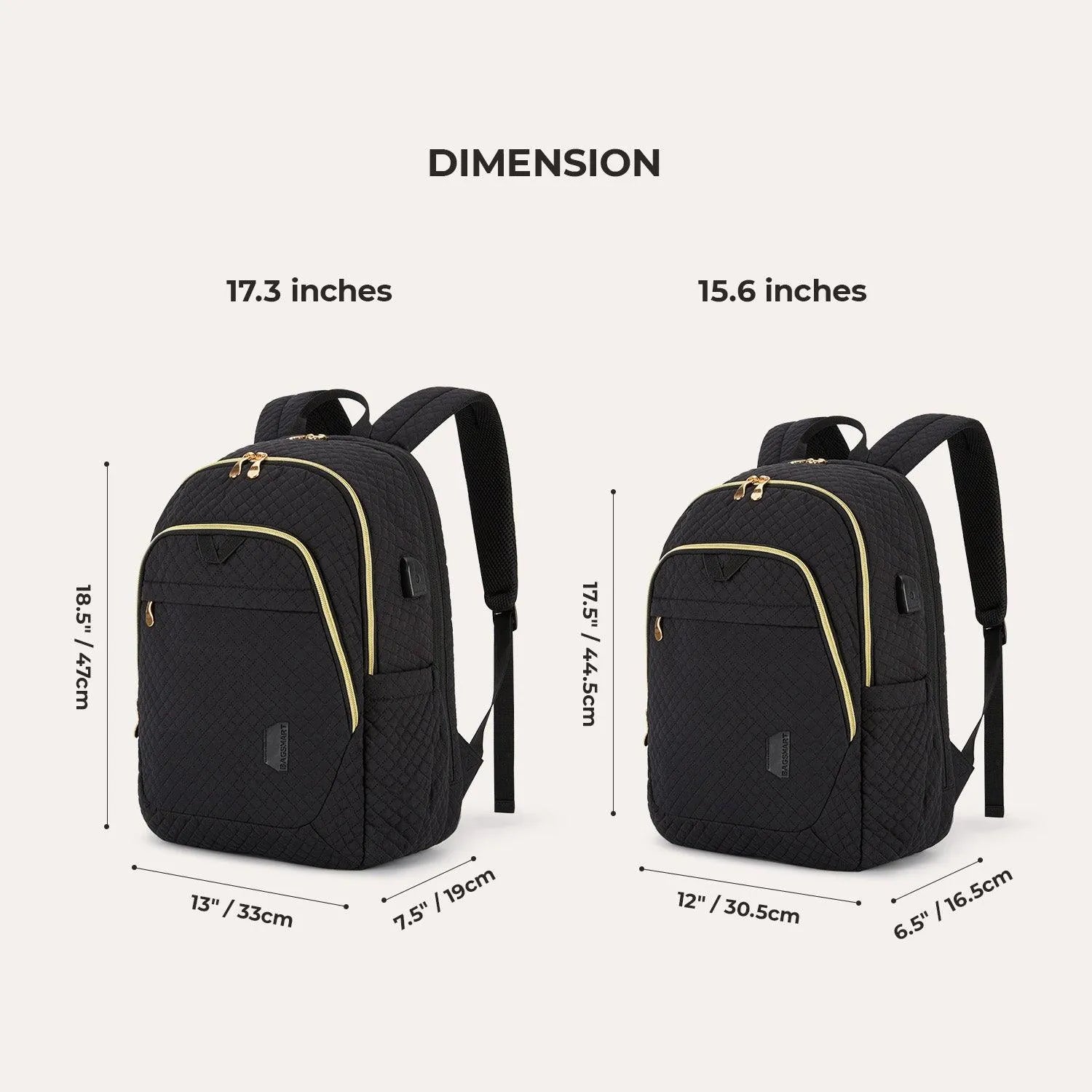 Bonchemin 15.6 Inch Laptop Backpack for Men & Women - Waterproof Travel Backpack with USB Charging Port - Perfect for Business, College, Commuting & Airplane Carry-On