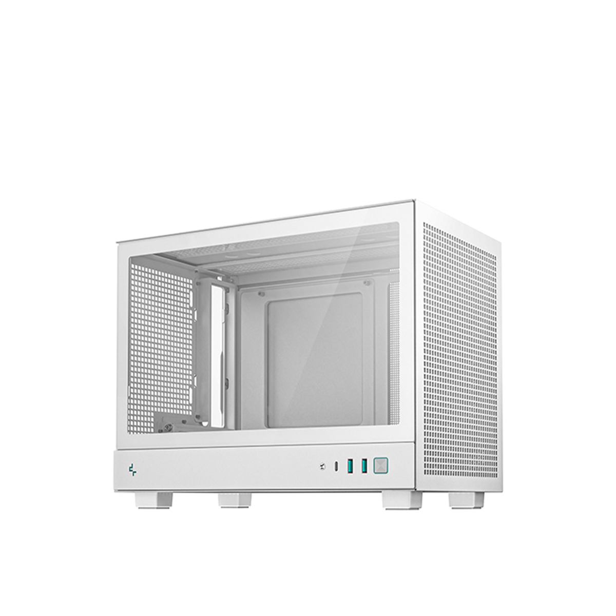 Deepcool CH160 Mini ITX Tower Case - Compact White PC Case with Tempered Glass Side Panel for Gaming & Home Office Builds