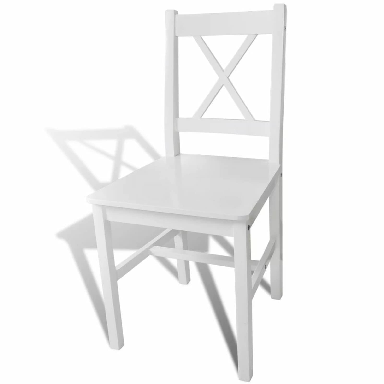 Modern Dining Chairs Set of 4 - White Pinewood Kitchen Chairs for Indoor & Outdoor Use - Comfortable Lounge Chairs for Dining Room, Patio, Restaurant and Cafe Settings