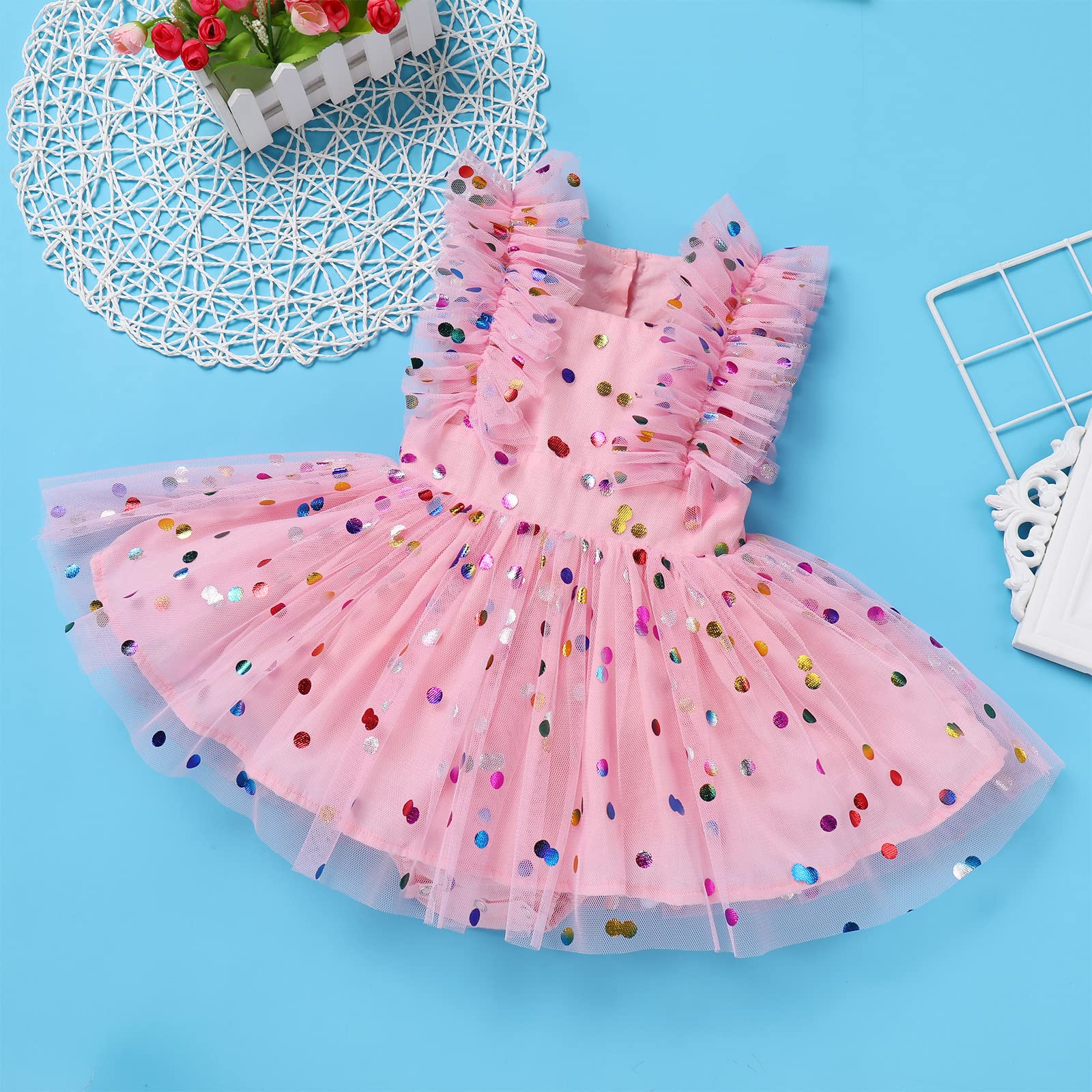 Newborn Baby Girls Tulle Romper Dress - Soft Tutu Bodysuit for Toddler Girls | Birthday Outfit, Photography Clothes & Summer Party Dress for Special Occasions