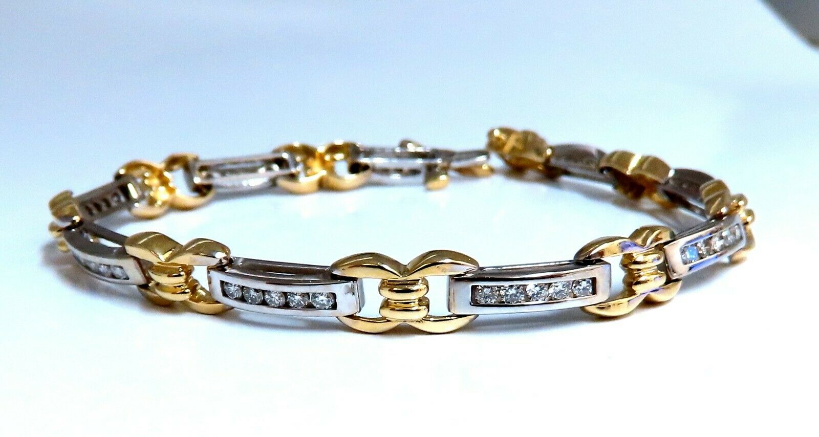 1.40ct Natural Round Diamond Channel Link Bracelet in 14kt White Gold - Elegant Jewelry for Weddings, Anniversaries & Special Occasions