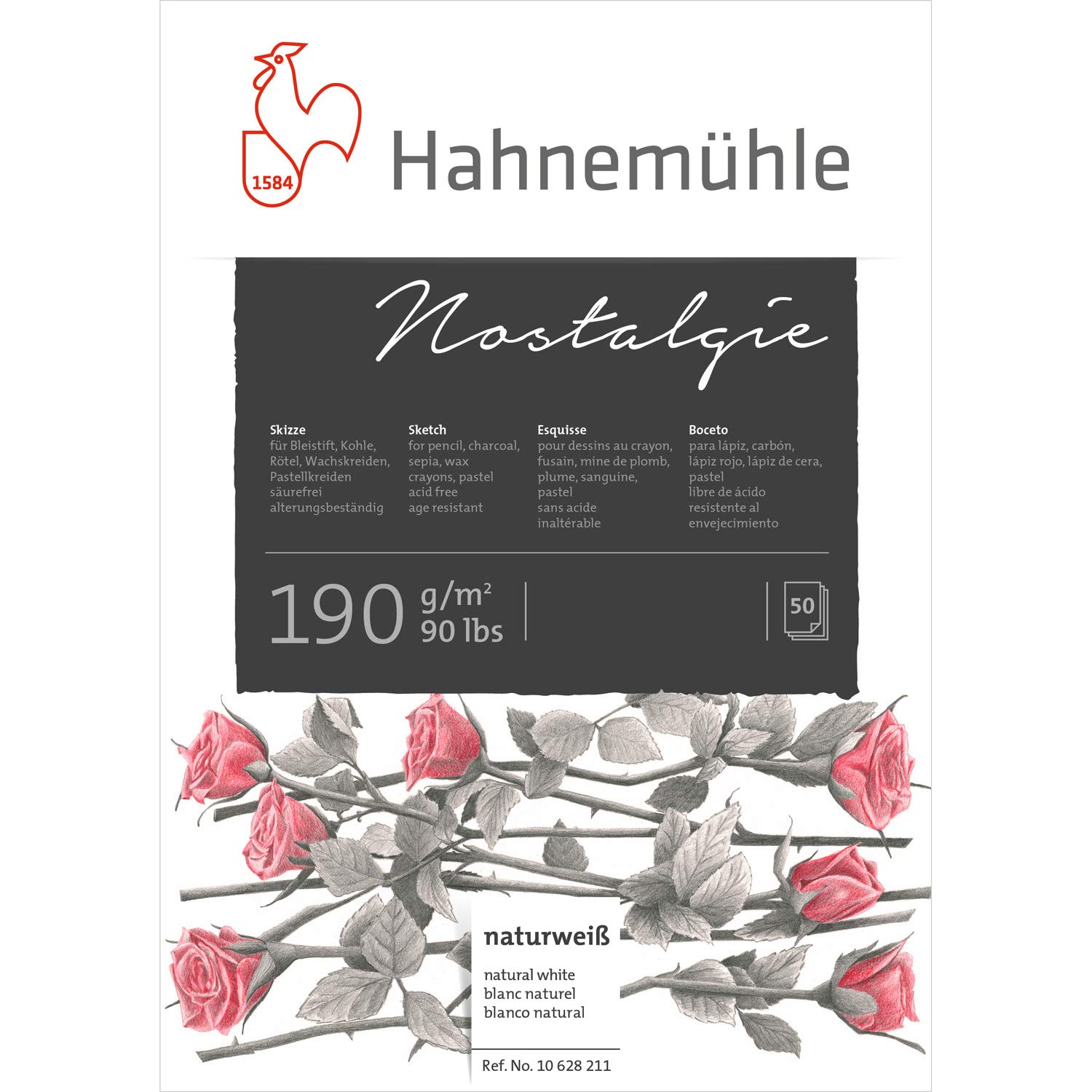 Nostalgie Sketch Pad 190 GSM A5 Drawing Paper - 50 Sheets for Artists, Sketching, Doodling & Calligraphy - Perfect for Studio, Classroom & Travel Art Supplies