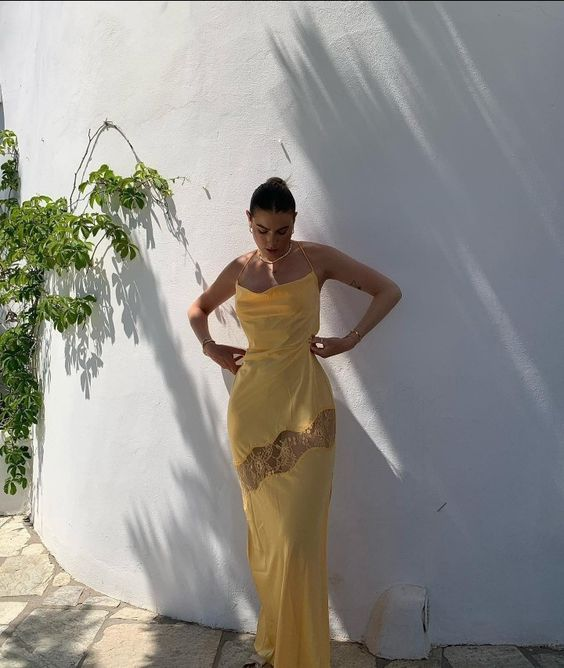 Mermaid Spaghetti Straps Yellow Party Dress | Backless Prom Dress J4901 | Perfect for Beach Weddings, Summer Parties & Formal Events