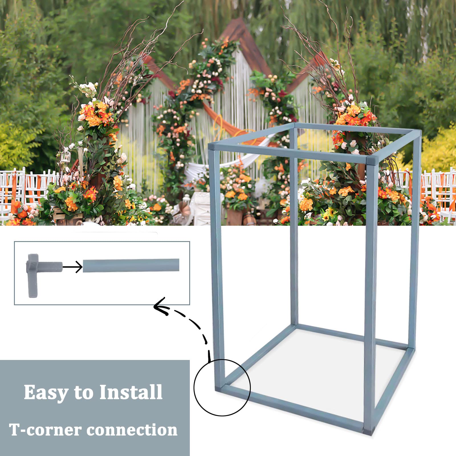LOYALHEARTDY 11-Piece 15.74-Inch Tall Metal Wedding Flower Stand Set - Elegant Centerpiece Vase Columns for Floral Displays, Perfect for Wedding Decor, Bridal Showers & Party Table Decorations