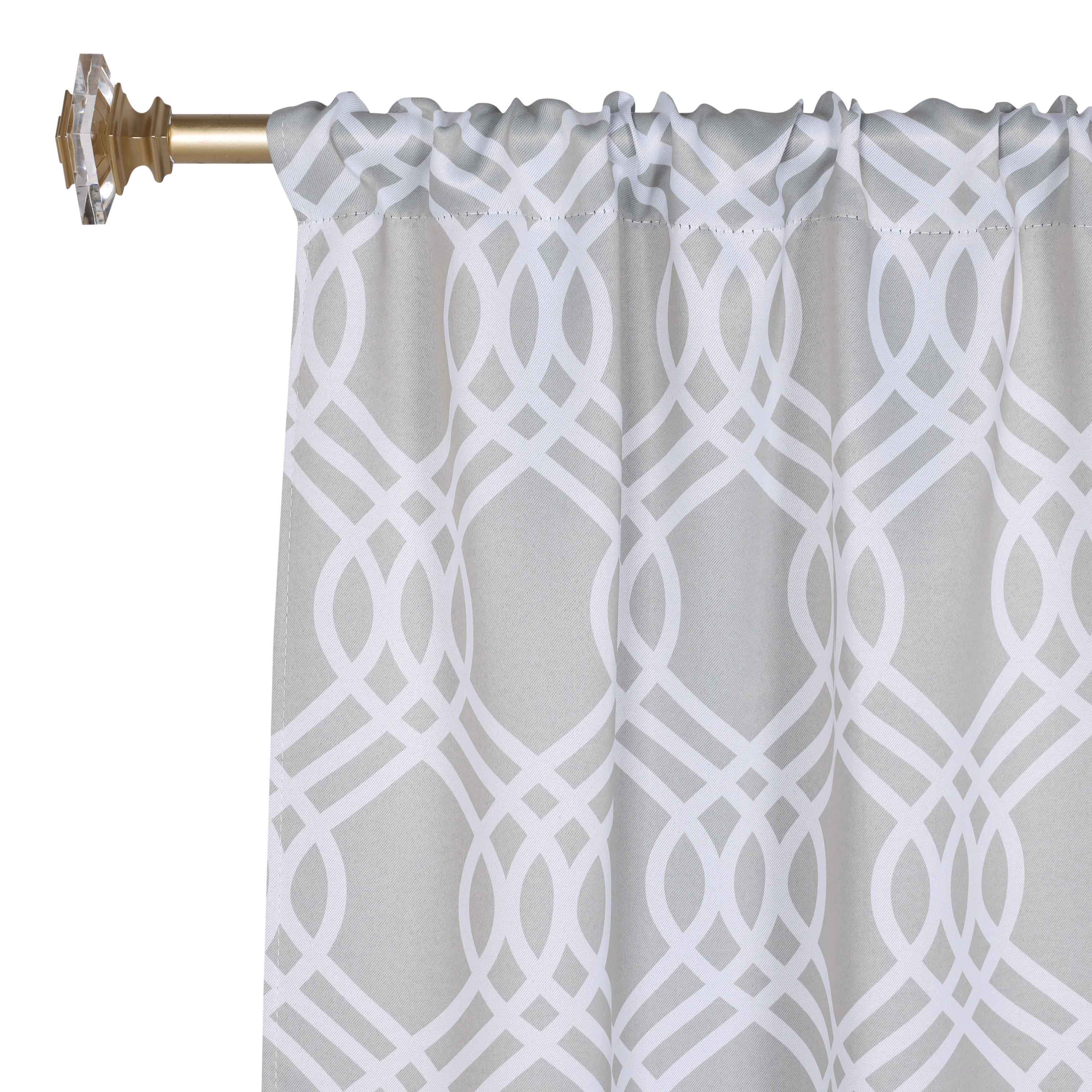 Washable Blackout Curtains with Ribbon Trellis Design - Room Darkening Window Treatment for Bedroom & Living Room - Thermal Insulated Drapes for Better Sleep and Energy Efficiency