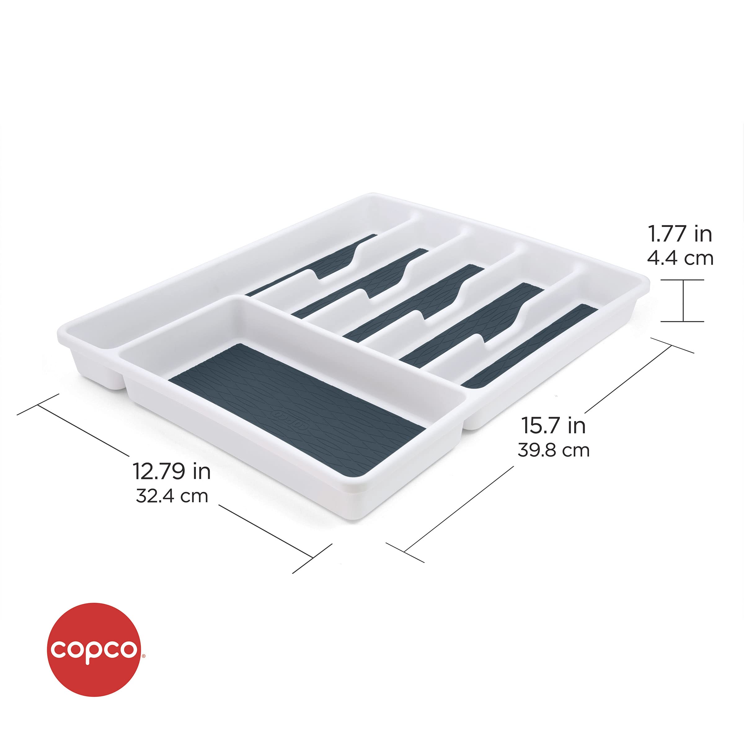 Copco Basics 6 Compartment Drawer Organizer - Star Blue | Space Saving Storage Solution for Kitchen, Office & Bathroom Organization