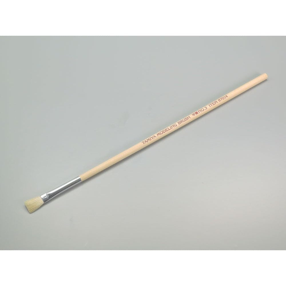 TAMIYA Flat Brush No.3 TAM87014 - Professional Model Paint Brush for Miniatures, Warhammer, and Scale Models - Perfect for Hobbyists, Artists & DIY Projects