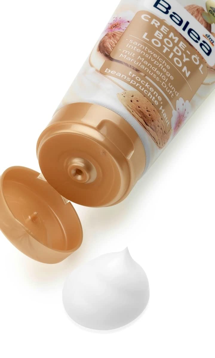 Balea Cream Oil Body Lotion with Almond Oil - 200ml | Ultra Hydrating & Nourishing Moisturizer for Dry Skin - Perfect for Daily Use & After Shower Care