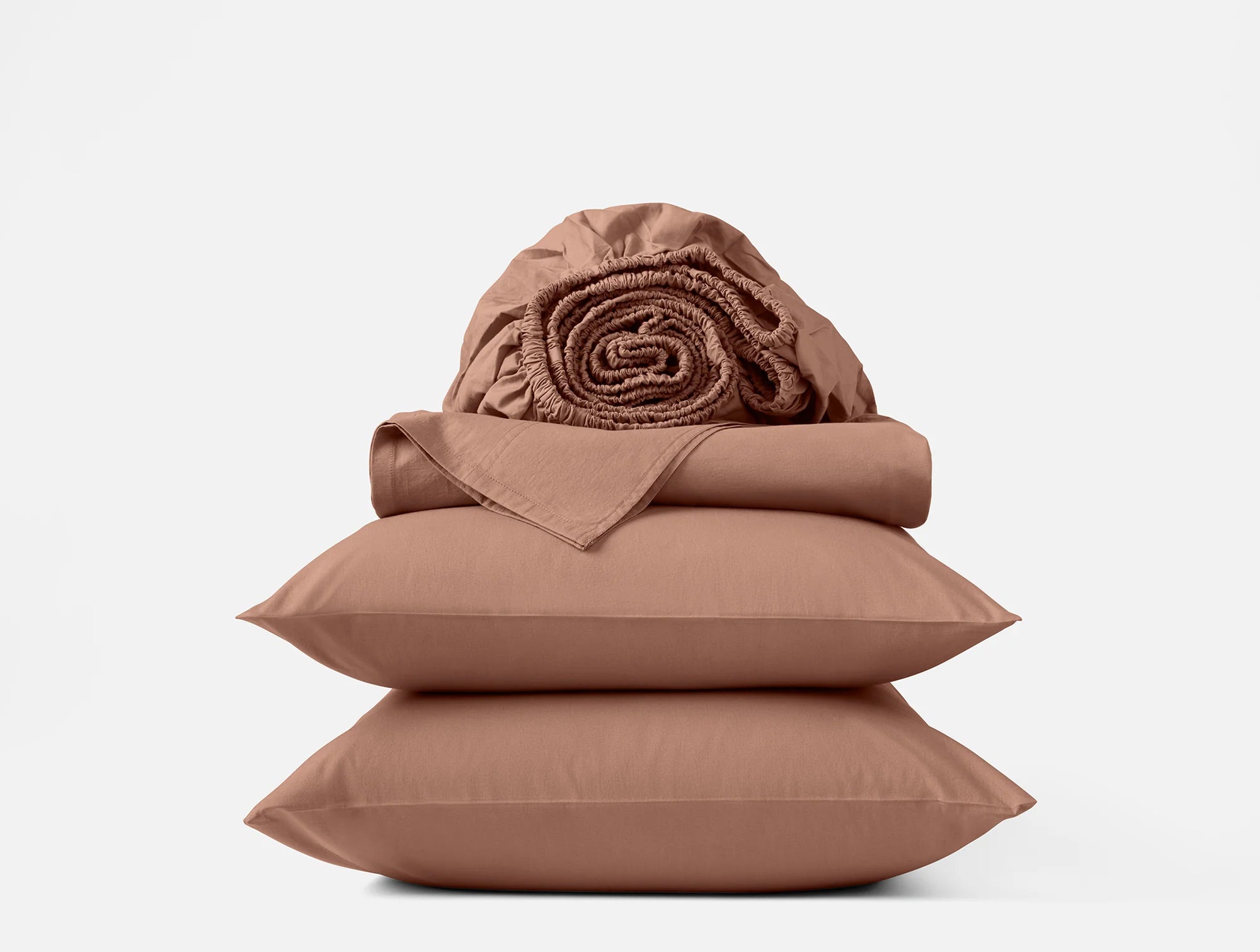 Organic Crinkled Percale Sheet Set - 100% Cotton, Breathable & Soft Bed Sheets for All Seasons - Perfect for Home, Hotel, and Airbnb Use
