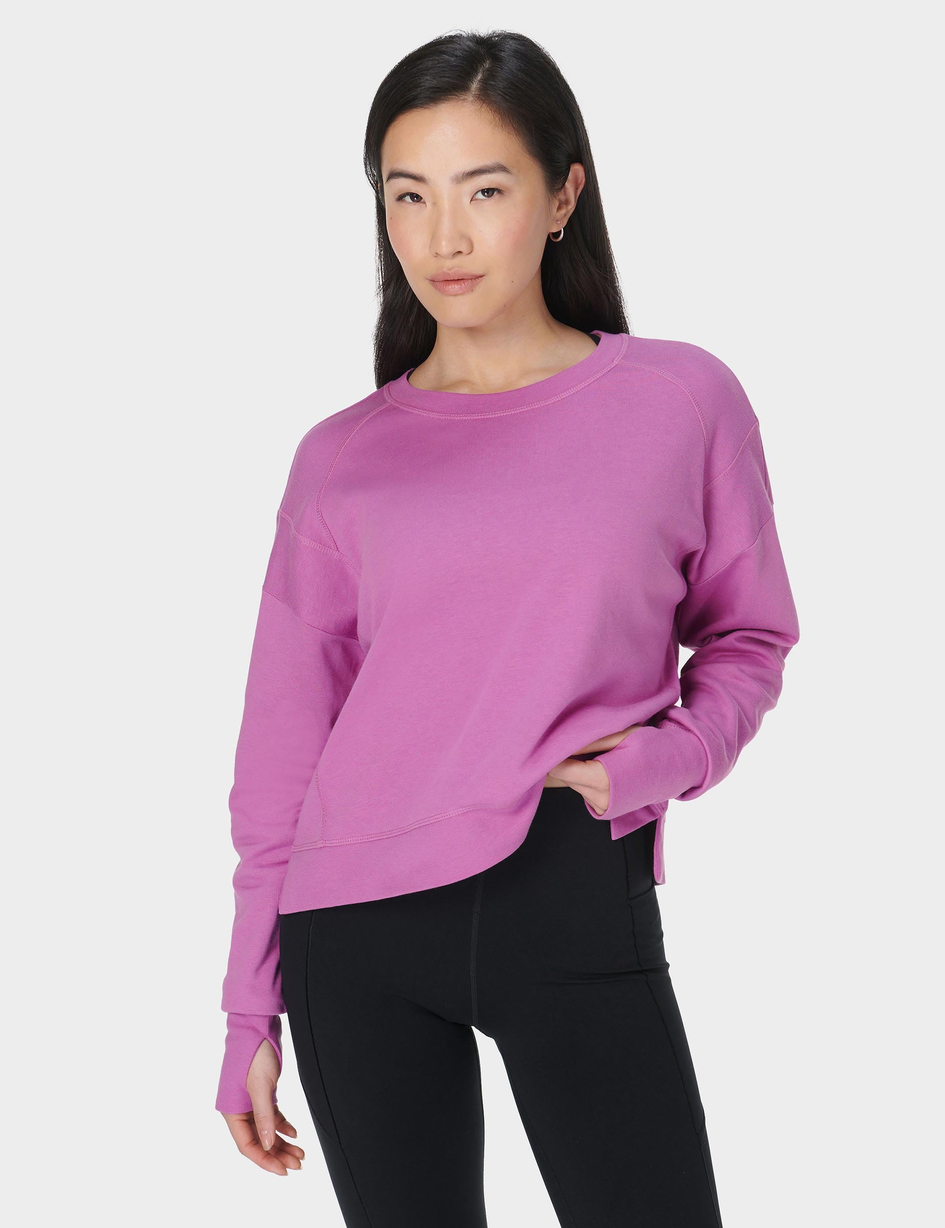 After Class Crop Sweatshirt - Allium Pink | Trendy Oversized Pullover for Women | Perfect for Casual Wear, Gym, and Street Style