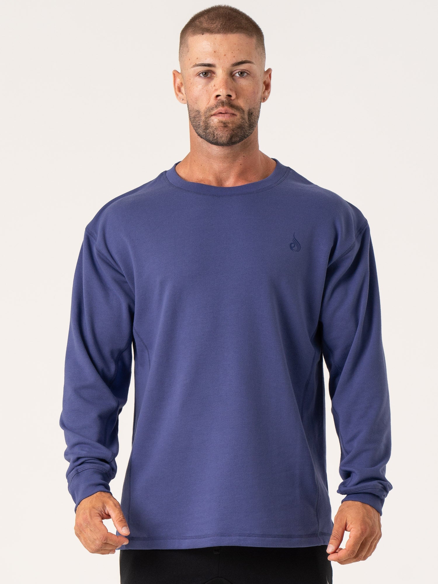 Premium Force Crew Neck T-Shirt - Soft Cotton Indigo Blue Tee for Men | Casual Wear, Gym, Workout & Everyday Comfort
