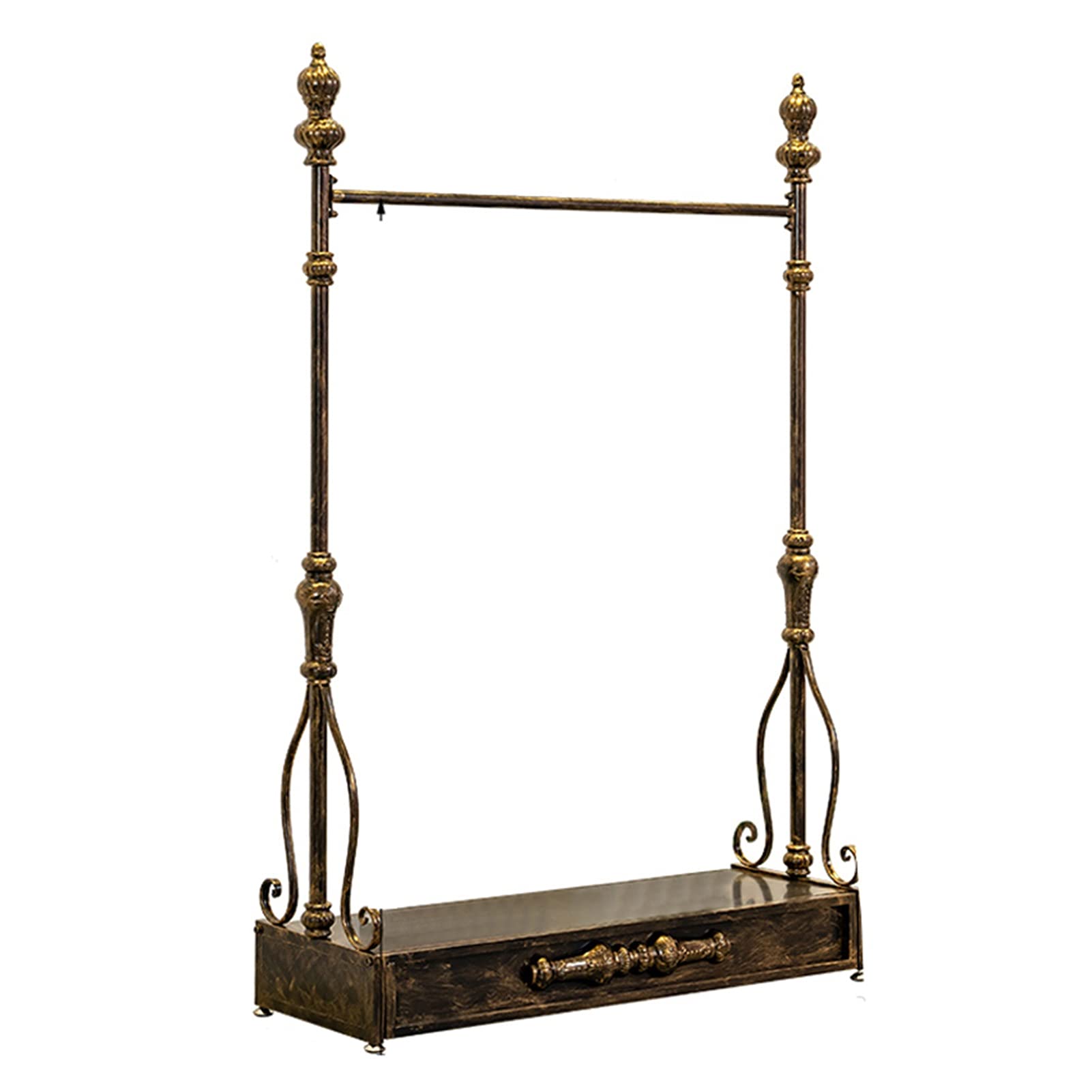 Vintage Bronze Coat Rack Stand - Freestanding Clothes Organizer for Hallway & Bedroom Storage