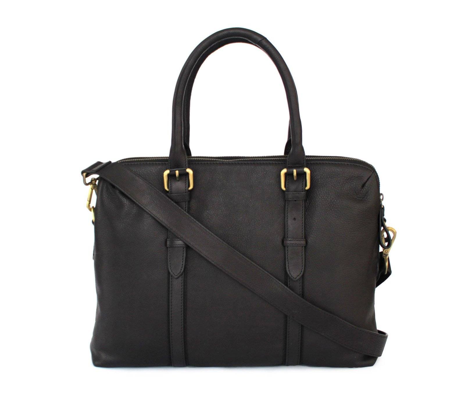 Premium Genuine Leather Dual Zip Laptop Bag for Men & Women - Stylish & Durable Business Backpack for Work, Travel & College (Fits 15.6 Inch Laptops)