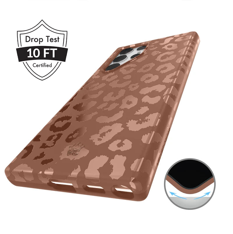 Samsung Phone Case with Chocolate Leopard Print - Stylish & Protective Cover for Galaxy S21, S20, Note 20 - Perfect for Everyday Use & Fashion Accessories