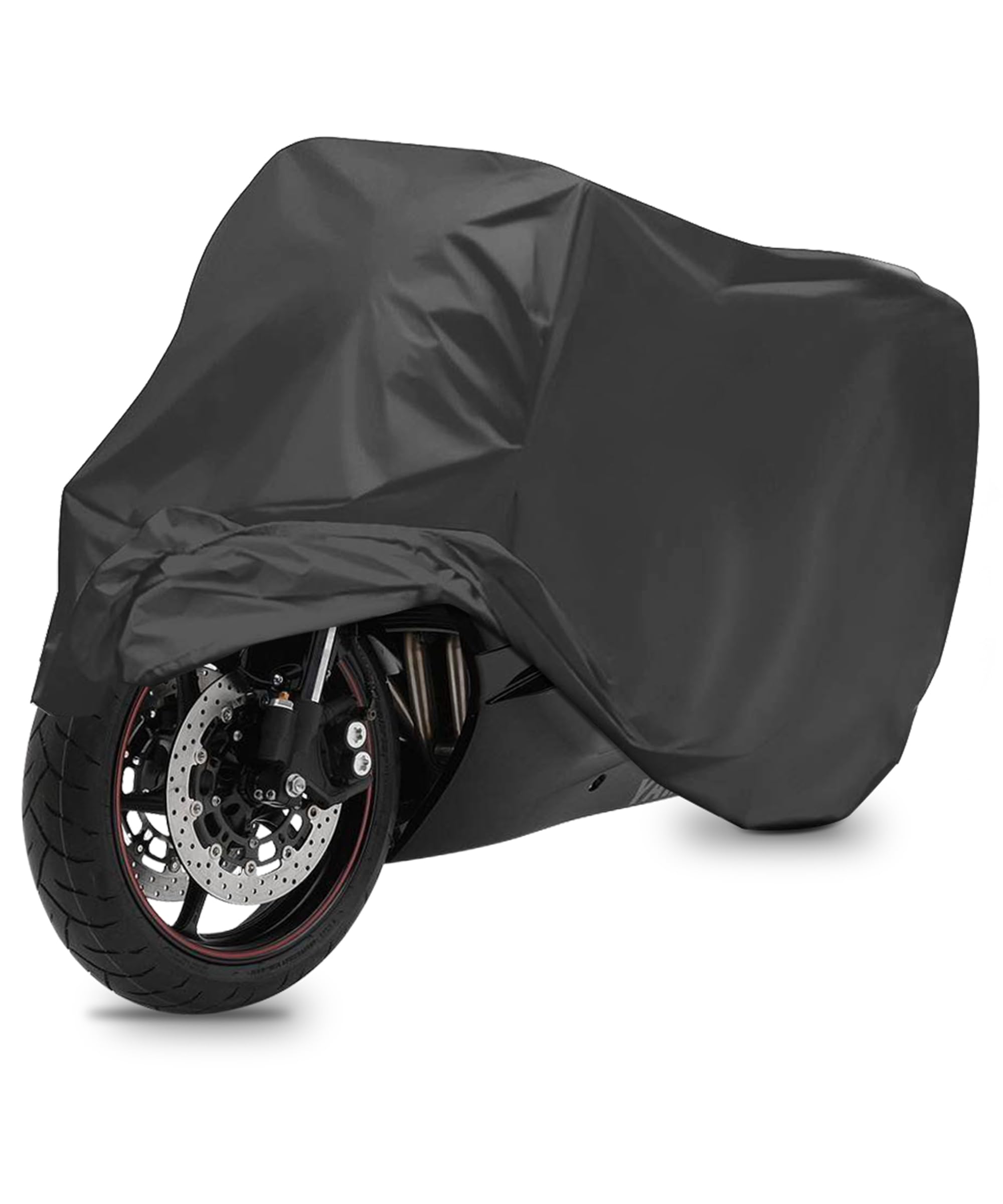 Zlirfy Waterproof Motorcycle Cover with Lock-Holes - Universal Outdoor Bike Protection for Travel & Storage