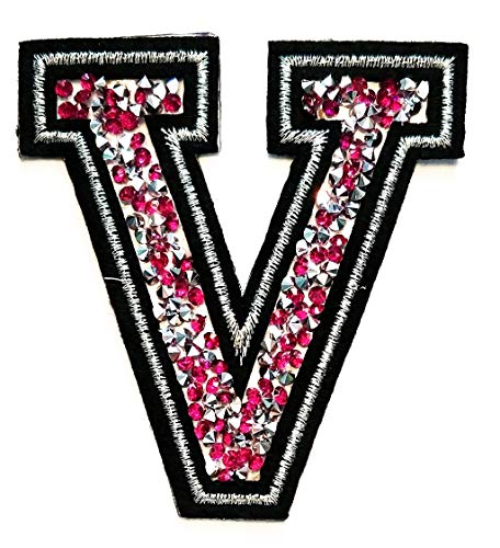 Pink Crystal Letter V