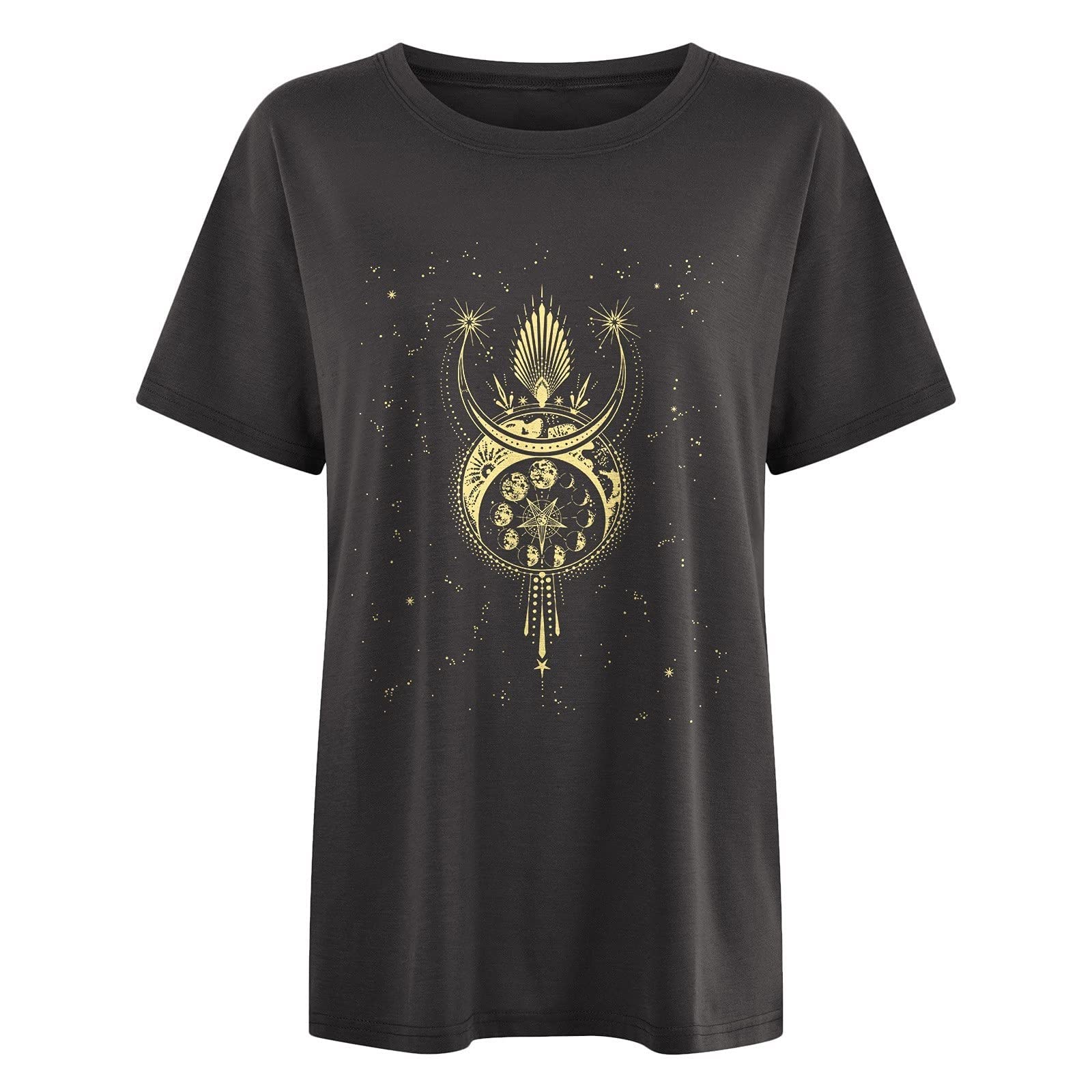 Vintage Graphic Workout Tops for Women - Oversized Skeleton Print Crewneck T-Shirt | Slim Fit Short Sleeve Gym Shirt for Yoga, Running & Casual Wear