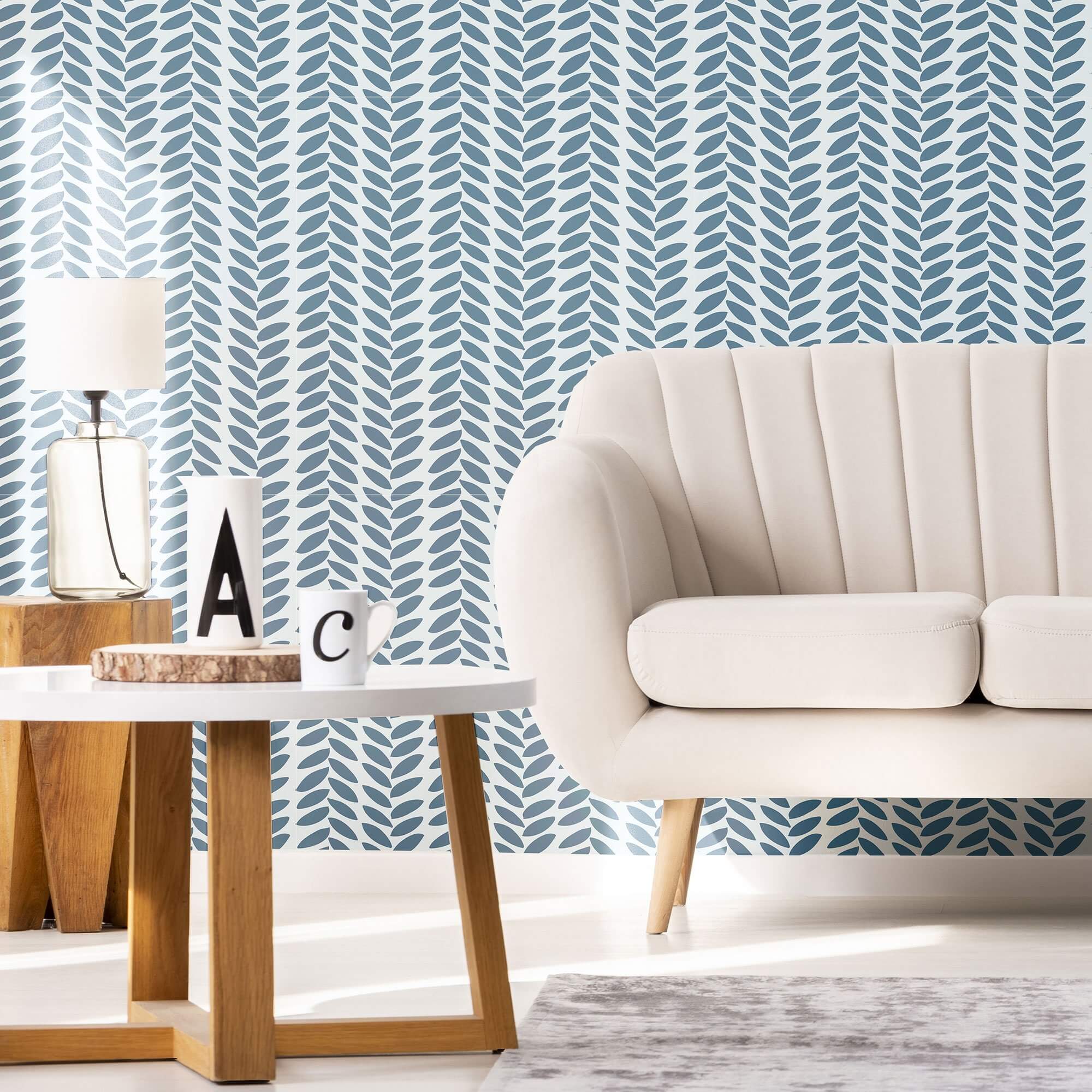 Blue Modern Basic Peel and Stick Removable Wallpaper - Self-Adhesive Decorative Wall Covering for Bedroom, Living Room, Nursery & Office Decor