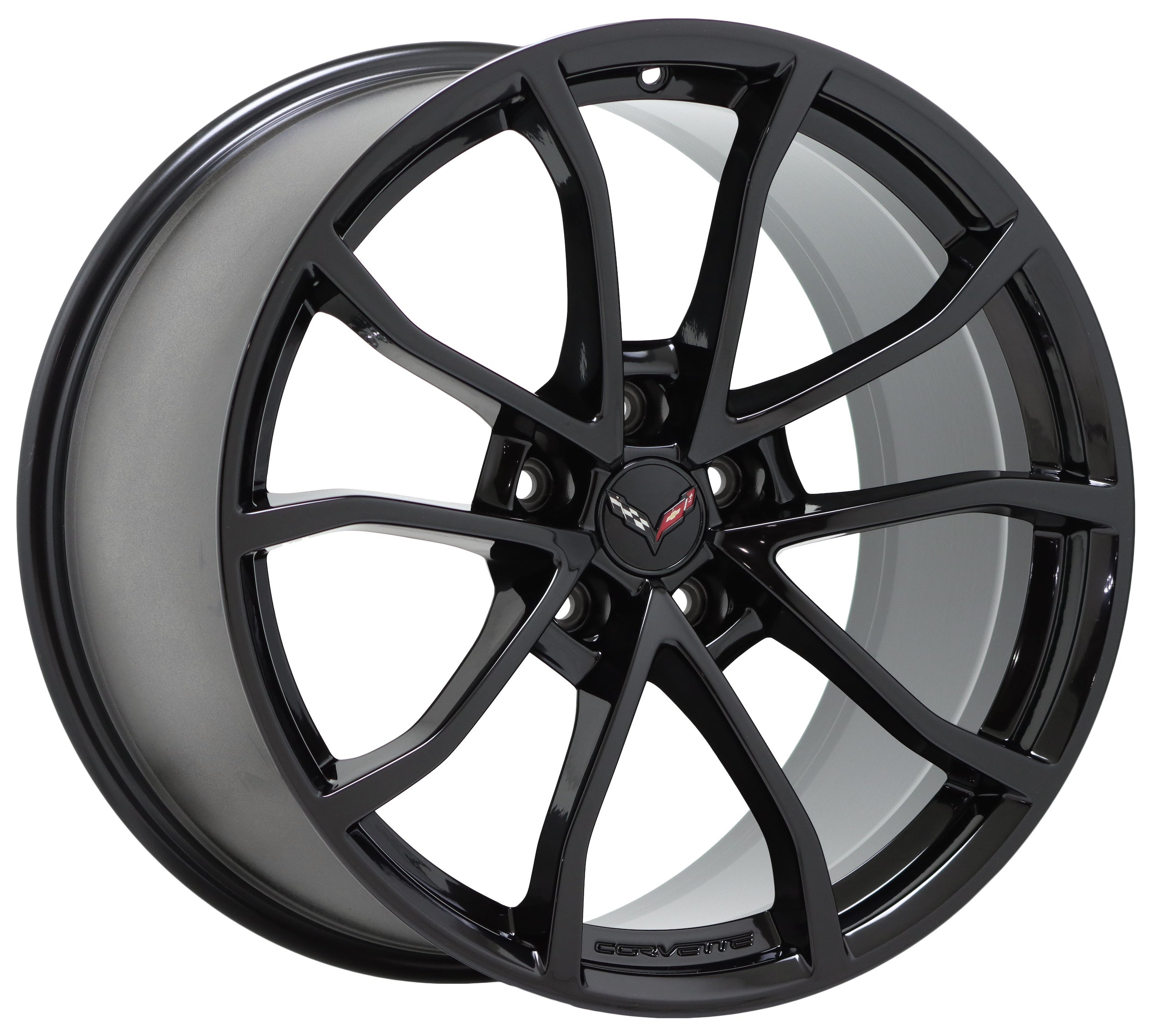 19x10 20x12 Corvette C7 GS Gloss Black OEM Factory Wheels & Rims Set (5542 5543) - Perfect for Street Performance & Car Shows