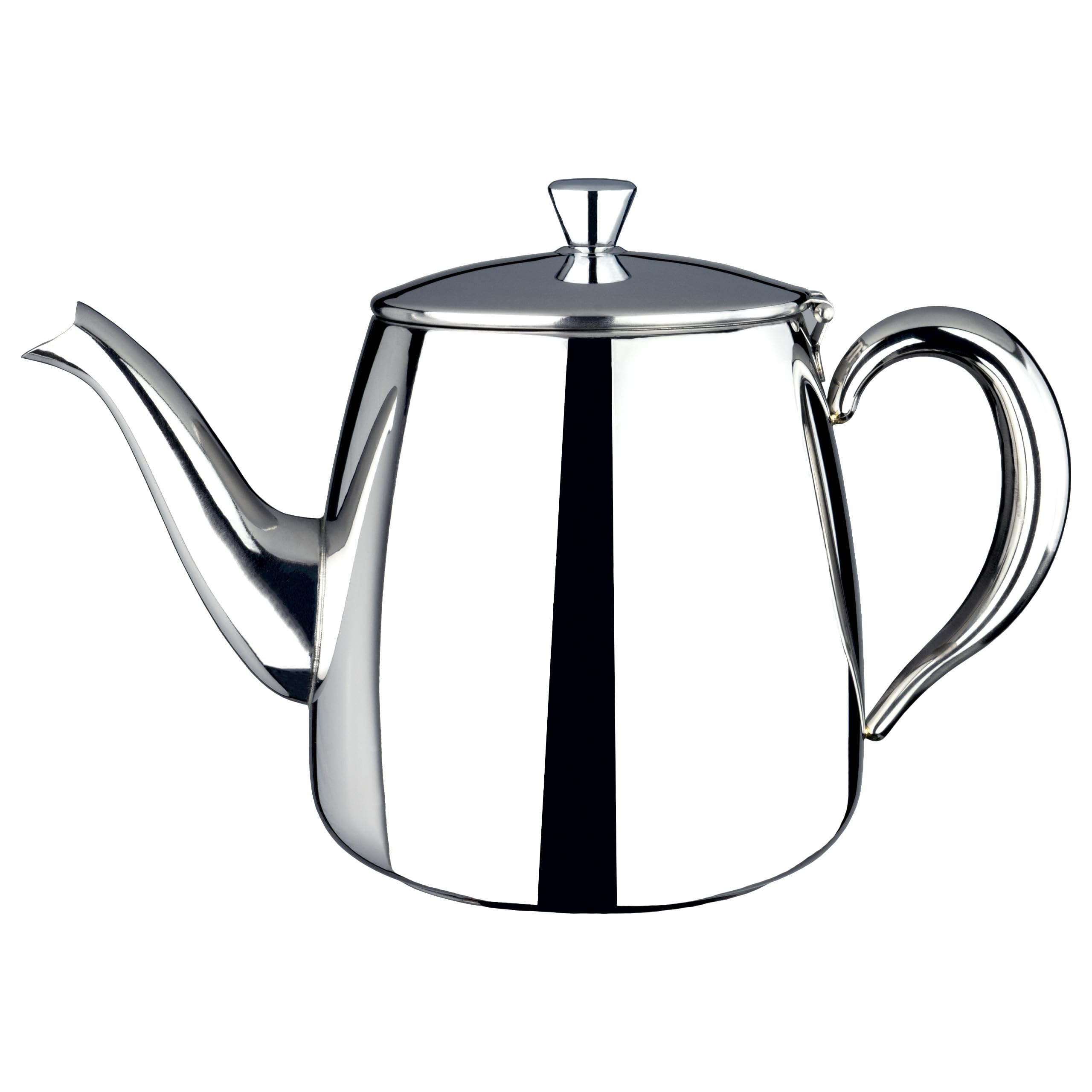 Premium 70oz Stainless Steel Tea Pot - 18/10 Mirror Polished Silver with Stay-Cool Hollow Handles & Perfect Pour Spout - Ideal for Iced Tea, Coffee Brewing & Kitchen Decor (Café Olé PT-070)
